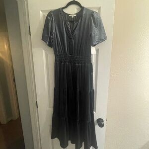 Zoe and Claire Split Tiered Midi Dress